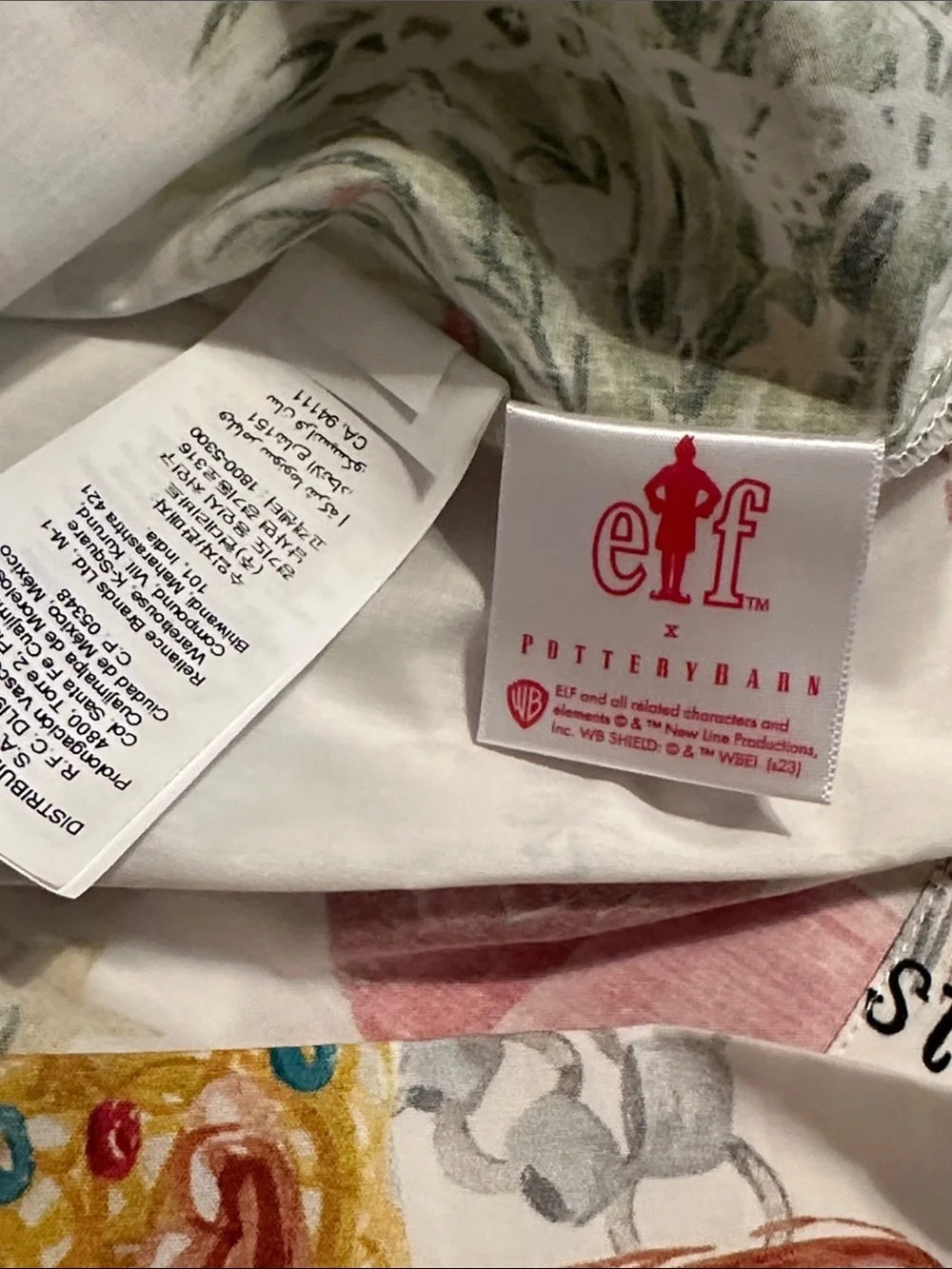 NWOT Pottery Barn ELF Holiday Cheer Illustrated King Pillowcase